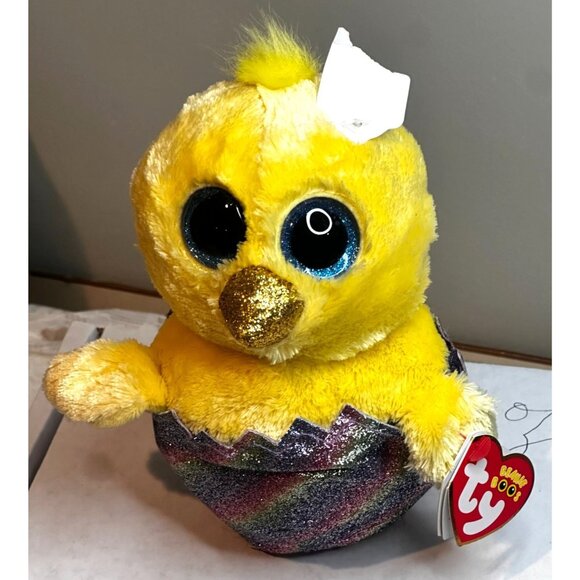 Ty Beanie Boos Chick Plush Yellow Toy With Glitter Eggshell Tag Easter Basket - Picture 1 of 4